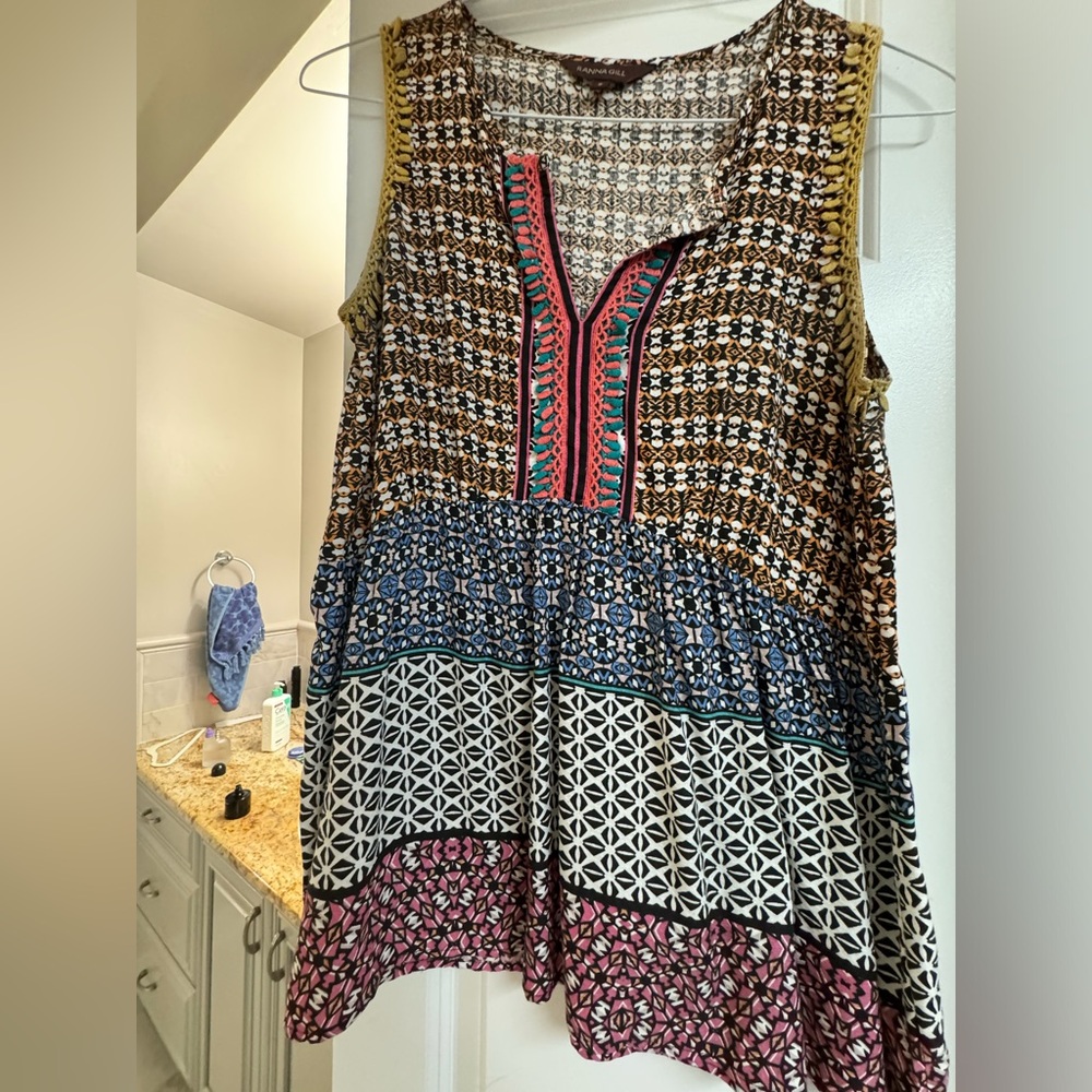 Anthropologie Ranna Gill multi color tank blouse